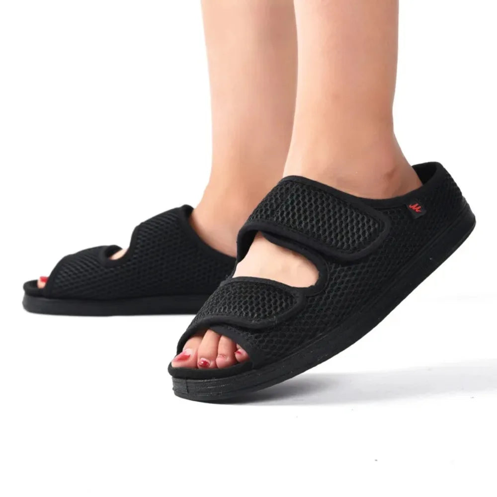 Dames Heren Extra Brede Sandalen Verstelbaar Klittenband Stevig Huis