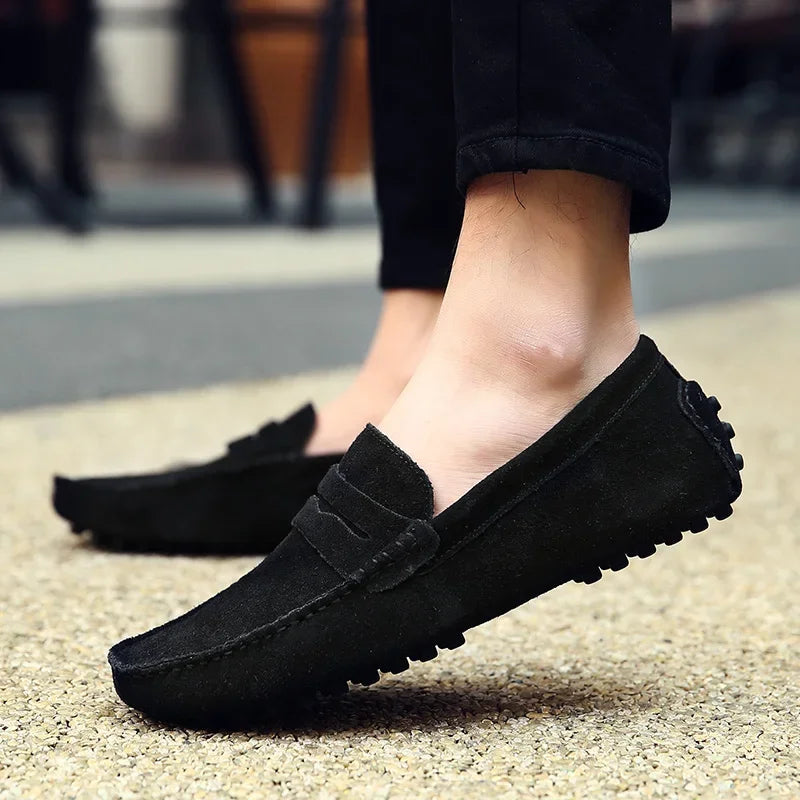 Heren Suède Loafers Instap Binnenzool Antislip Zool Casual