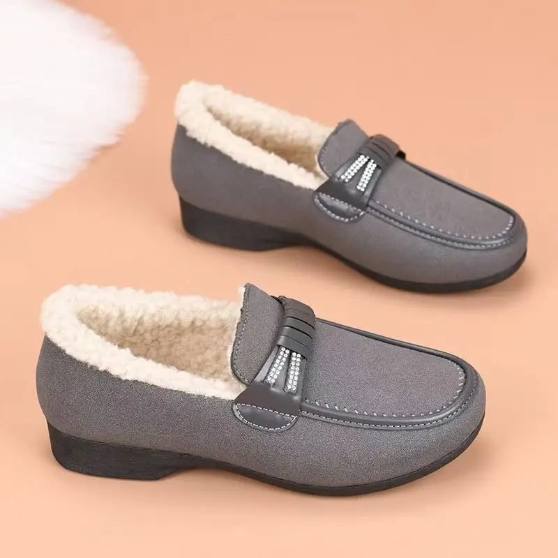 Dames Winter Loafers Voering Instap Warm Chique Stevig Lichtgewicht Herfst Winter