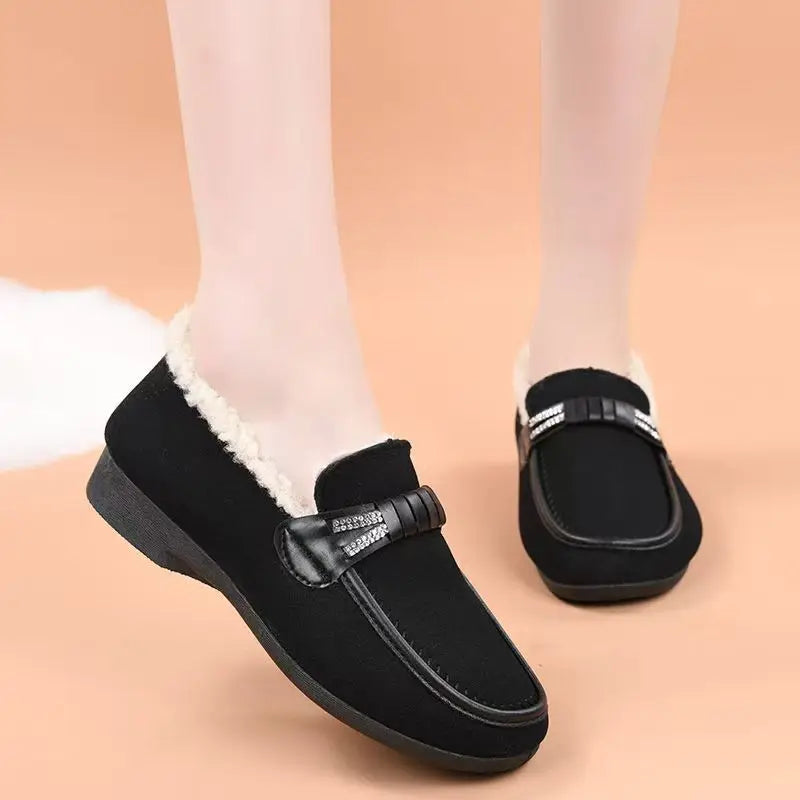 Dames Winter Loafers Voering Instap Warm Chique Stevig Lichtgewicht Herfst Winter