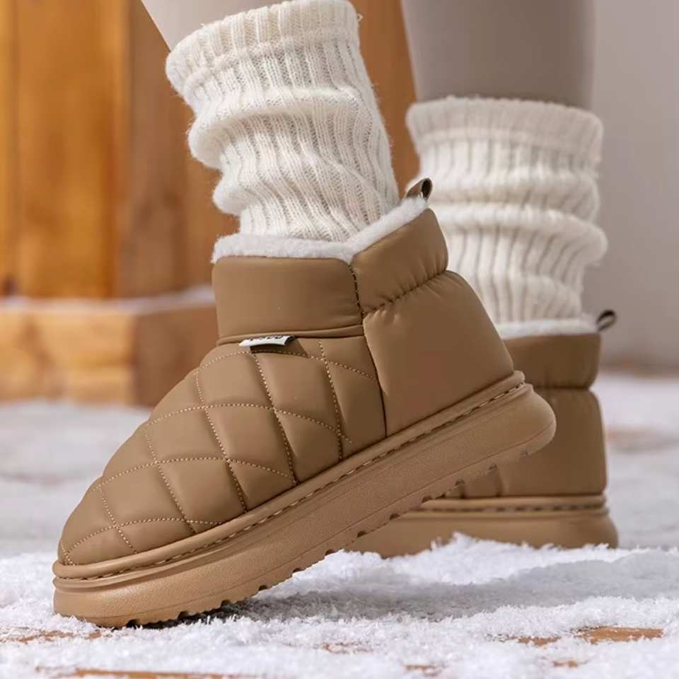 Dames Snowboots Warme Voering Instap Antislip Zool Zonder Veters Waterafstotend