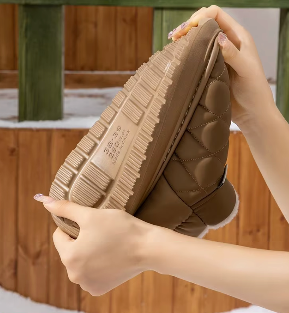 Dames Snowboots Warme Voering Instap Antislip Zool Zonder Veters Waterafstotend