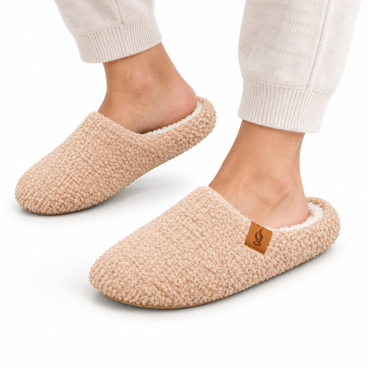 Dames Heren Warme Teddy Sloffen Instap Gevoerd Antislip Zool Winter
