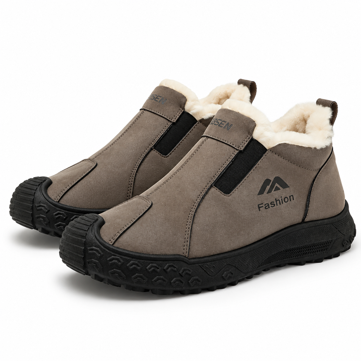 Heren Gevoerde Winterschoenen Instap Warm Suèdelook Antislip Zool Winter