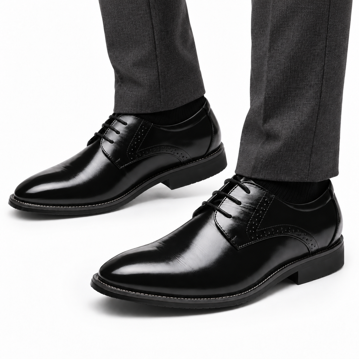 Heren Nette Veterschoenen Derby Brogue Glad Bovenwerk Formeel Zakelijk