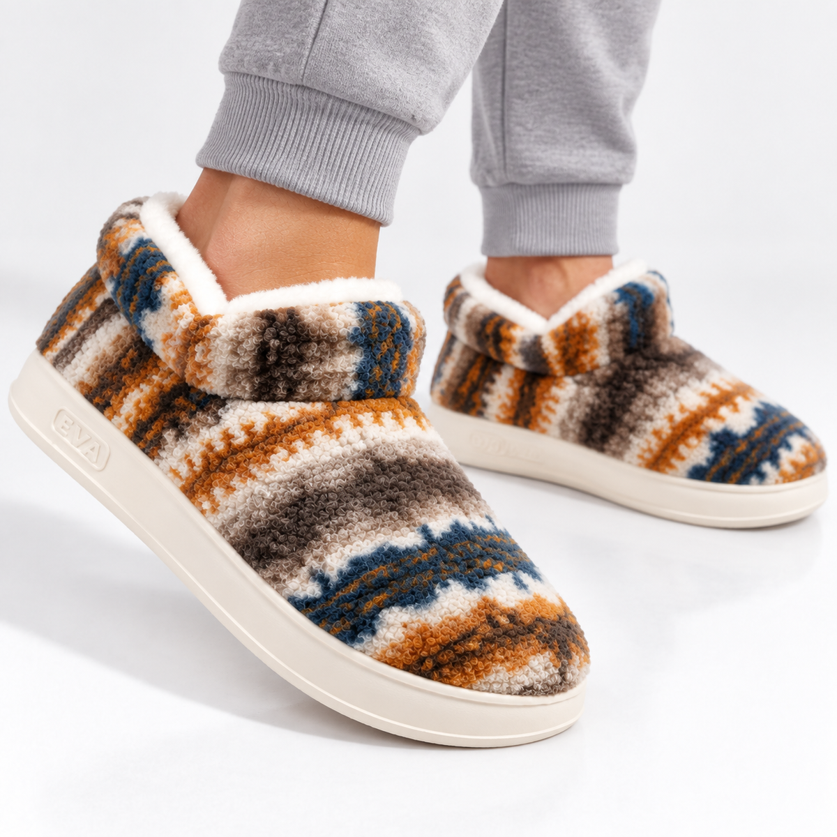 Dames Heren Katoenen Huisslippers met Pluche Voering en Dikke Antislip Zool Winter