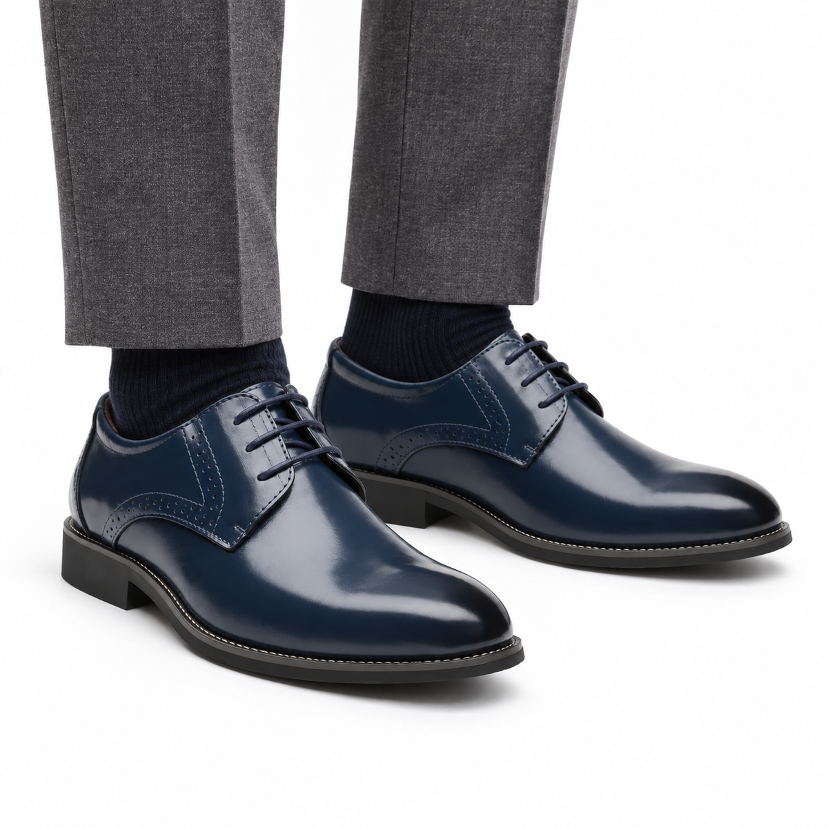 Heren Nette Veterschoenen Derby Brogue Glad Bovenwerk Formeel Zakelijk
