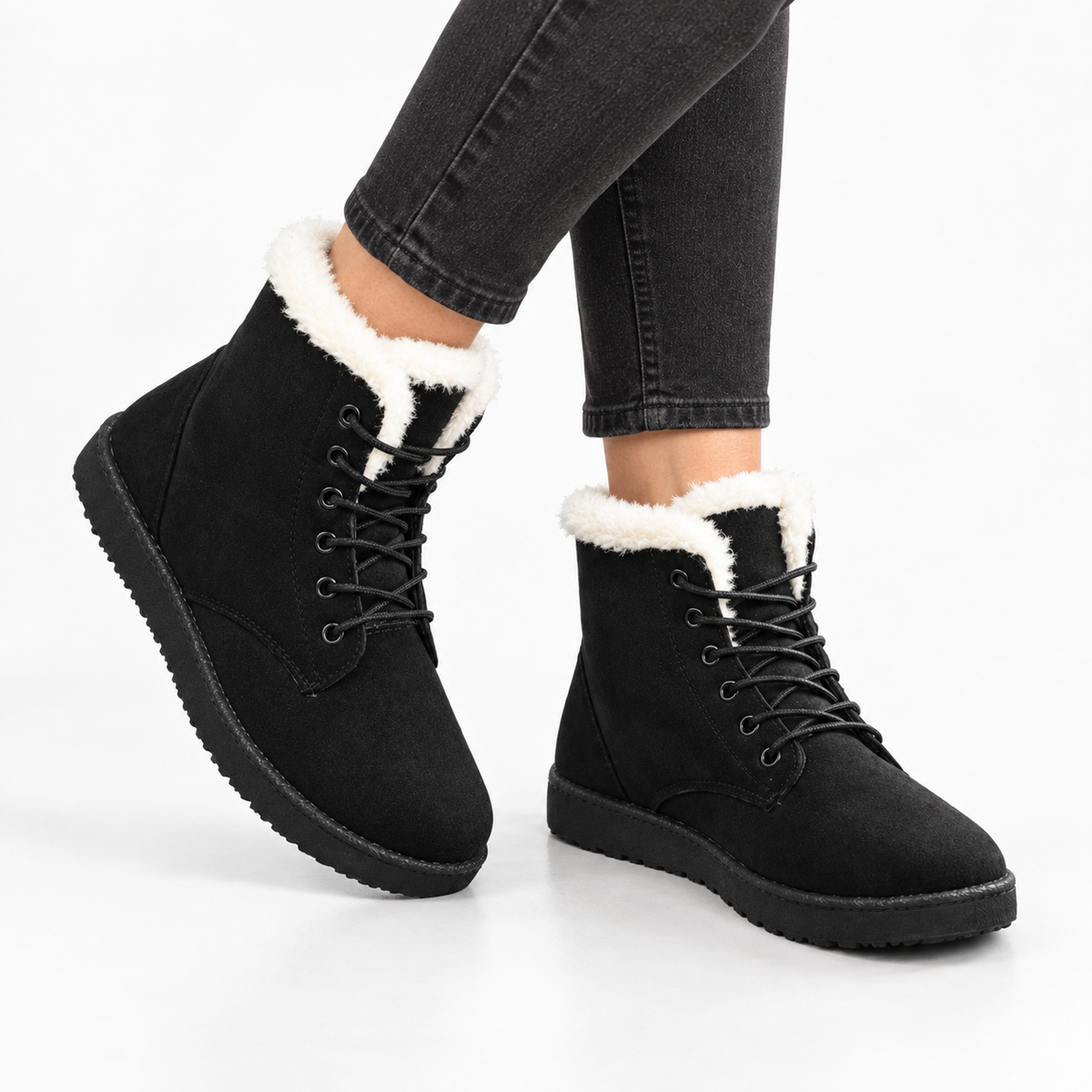 Dames Winterlaarzen Enkelhoog Pluche Voering Dempend Antislip Lichtgewicht