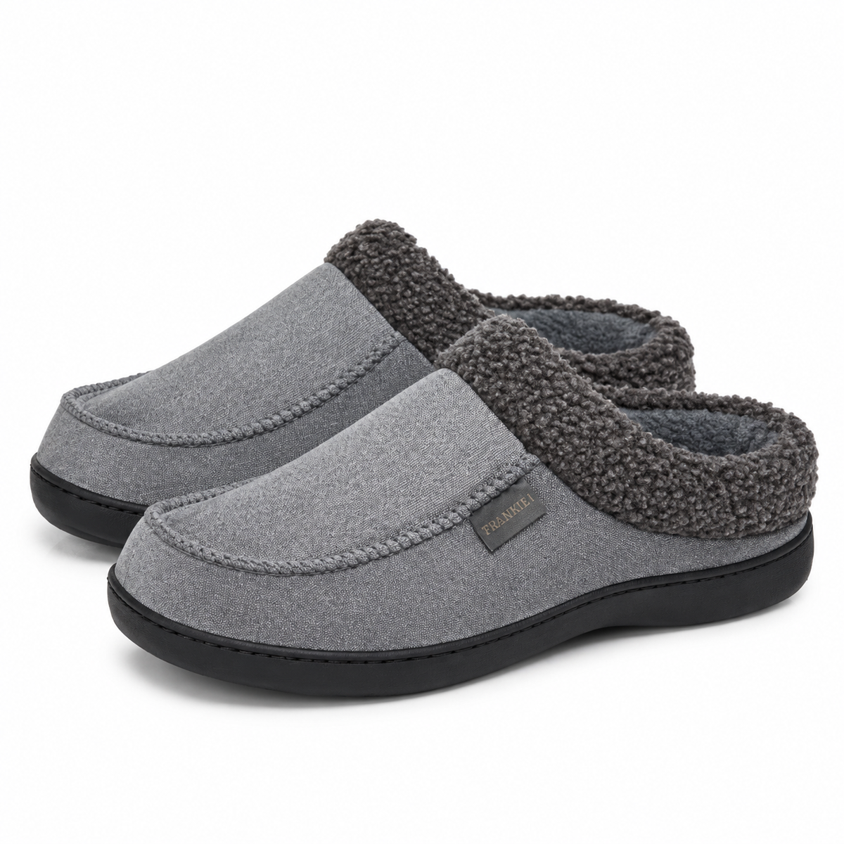 Heren Warme Huisslippers met Fleece Voering en Dikke Antislip Zool voor Winter