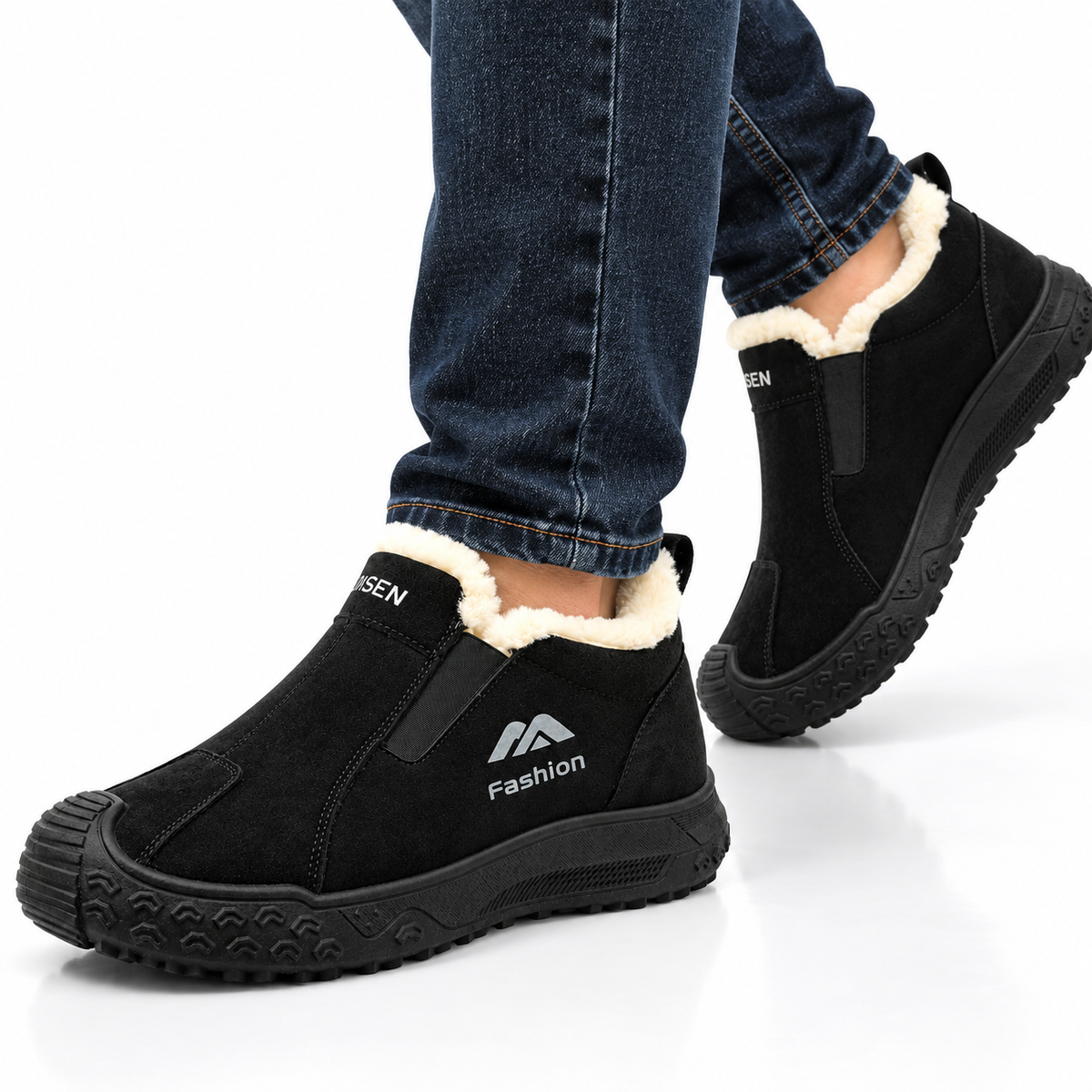 Heren Gevoerde Winterschoenen Instap Warm Suèdelook Antislip Zool Winter