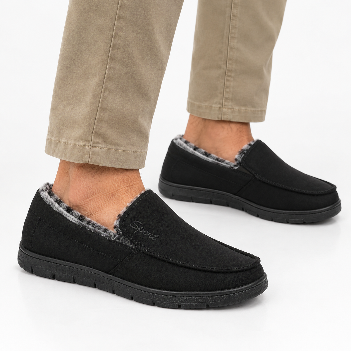 Heren Slip-on Loafers Warme Voering Antislip Zool Herfst Winter