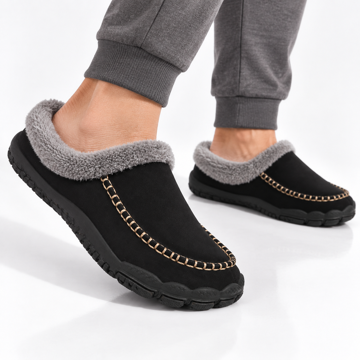 Barefoot Pantoffels Heren Warm Fleece Voering Antislip Lichtgewicht Winter