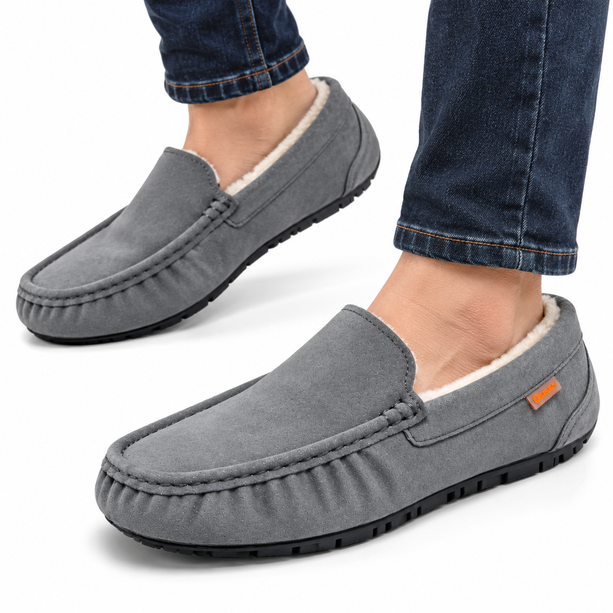 Heren Warme Loafer Pantoffels Zachte Pluche Voering Stevige Zool