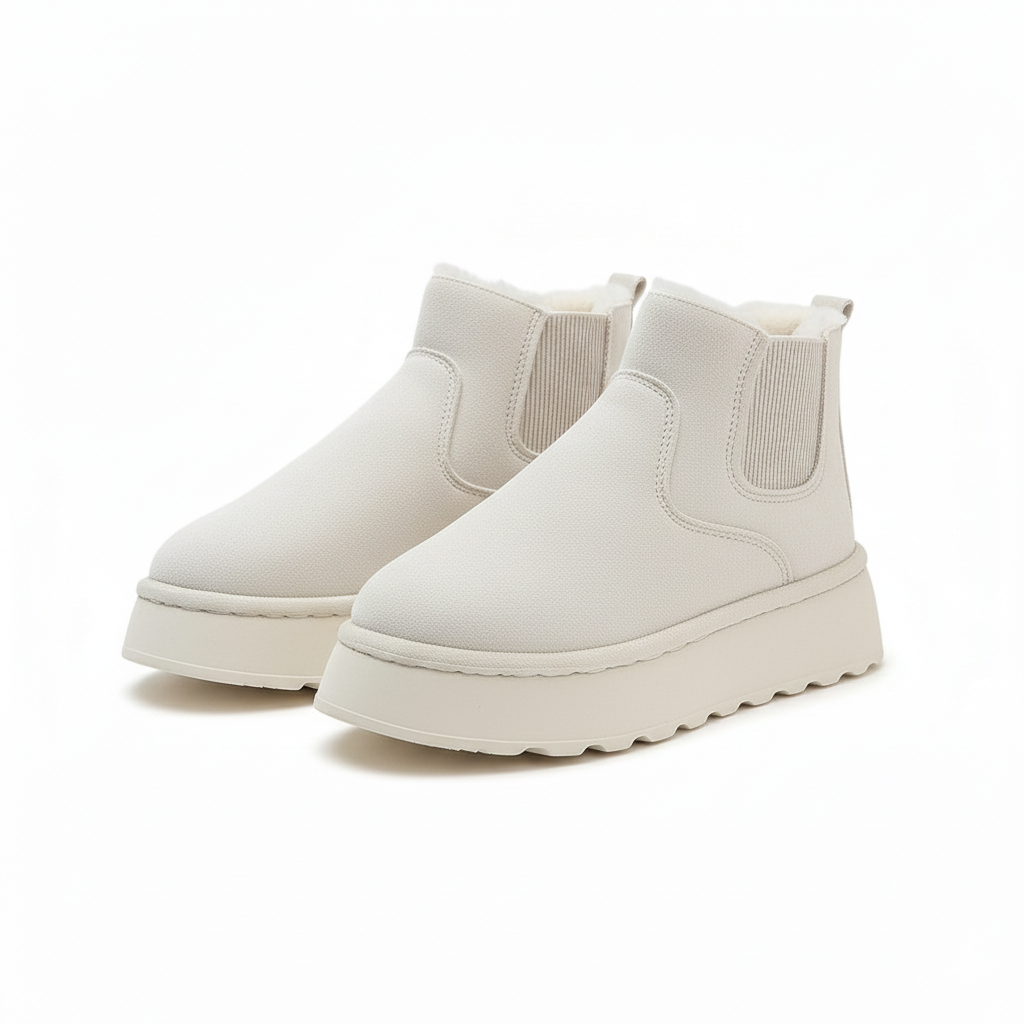 Dames Snowboots Chelsea Stijl Elastisch Platform Antislip Thermovoering Winter