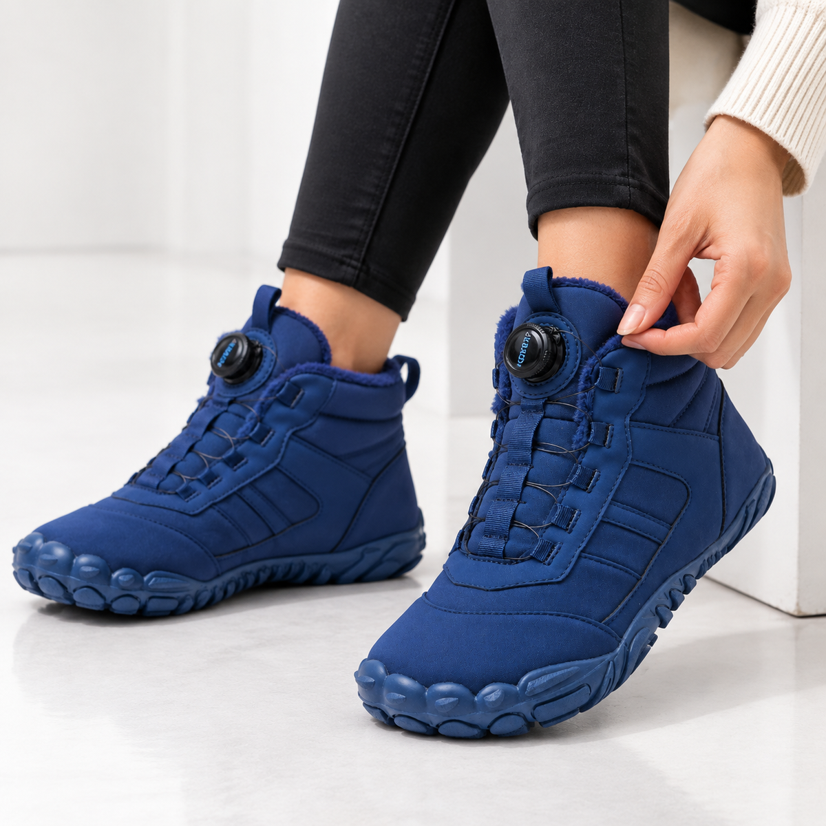 Dames Heren Barefoot Snowboots Fleece Voering Draaiknop Waterafstotend Antislip