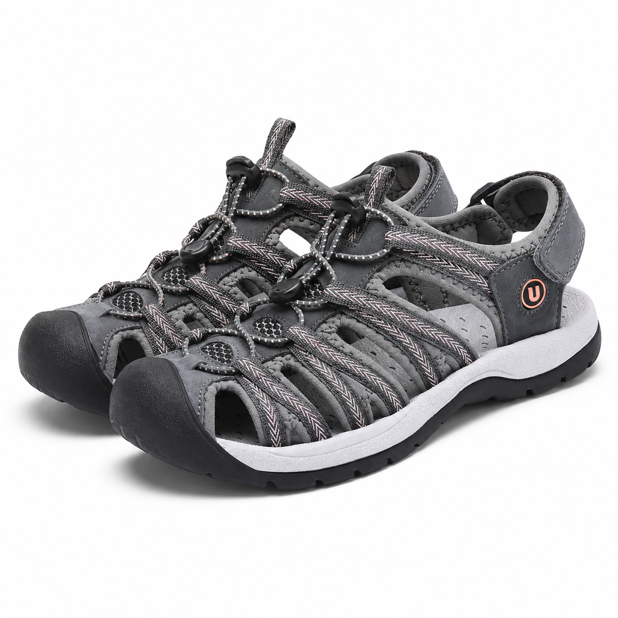 Dames Sandalen Leer Lichtgewicht Antislip Dempende Zool Verstelbare Klittenband Zomer Strand