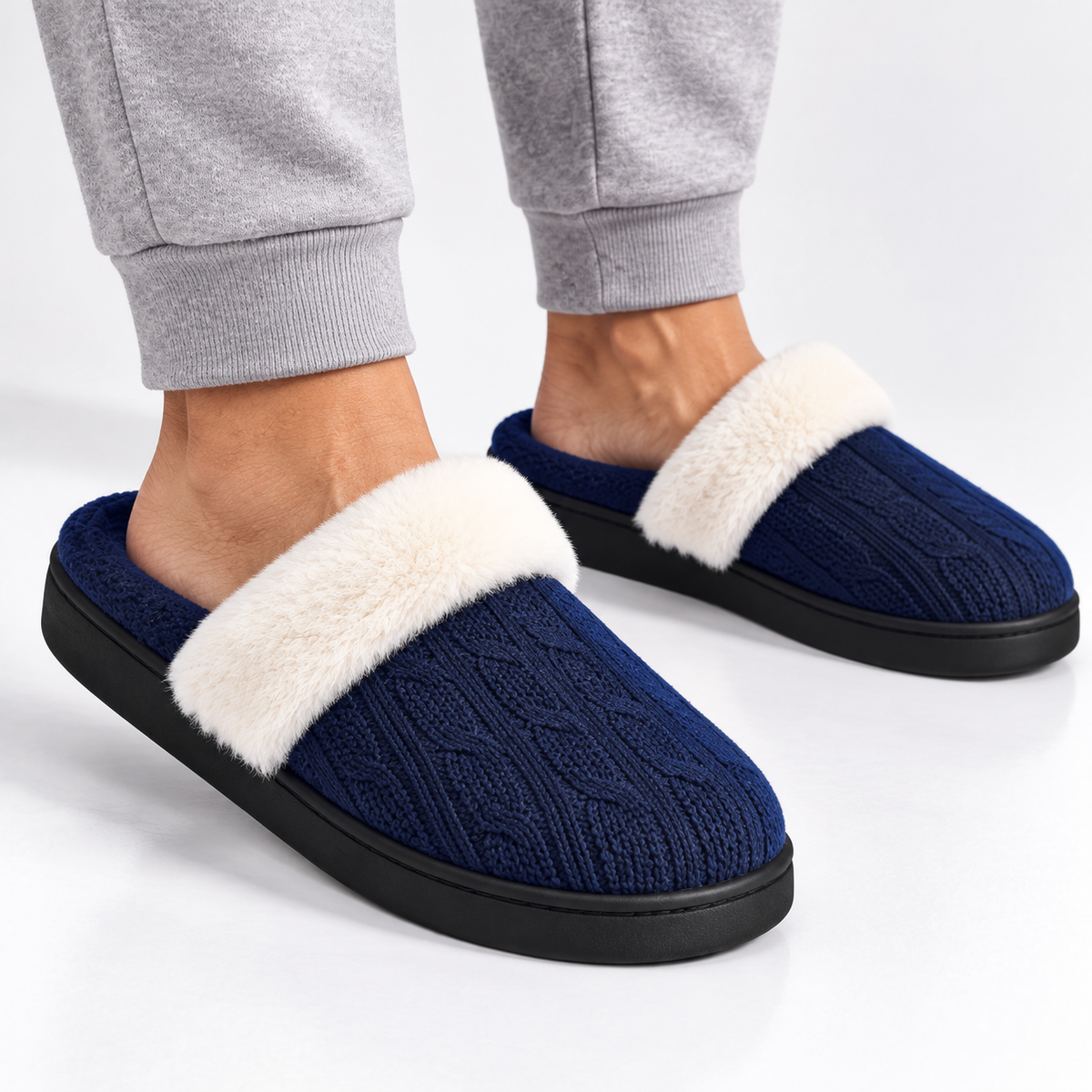 Dames Heren Pluche Huisslippers met Warme Voering en Dikke Antislip Zool Winter