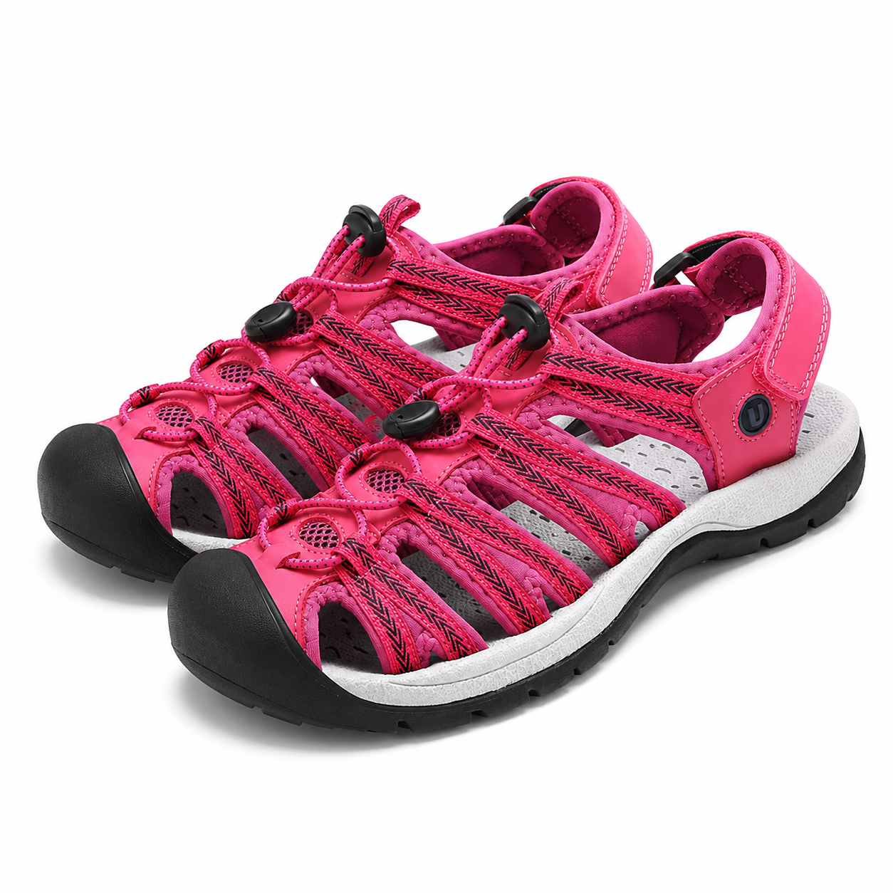 Dames Sandalen Leer Lichtgewicht Antislip Dempende Zool Verstelbare Klittenband Zomer Strand