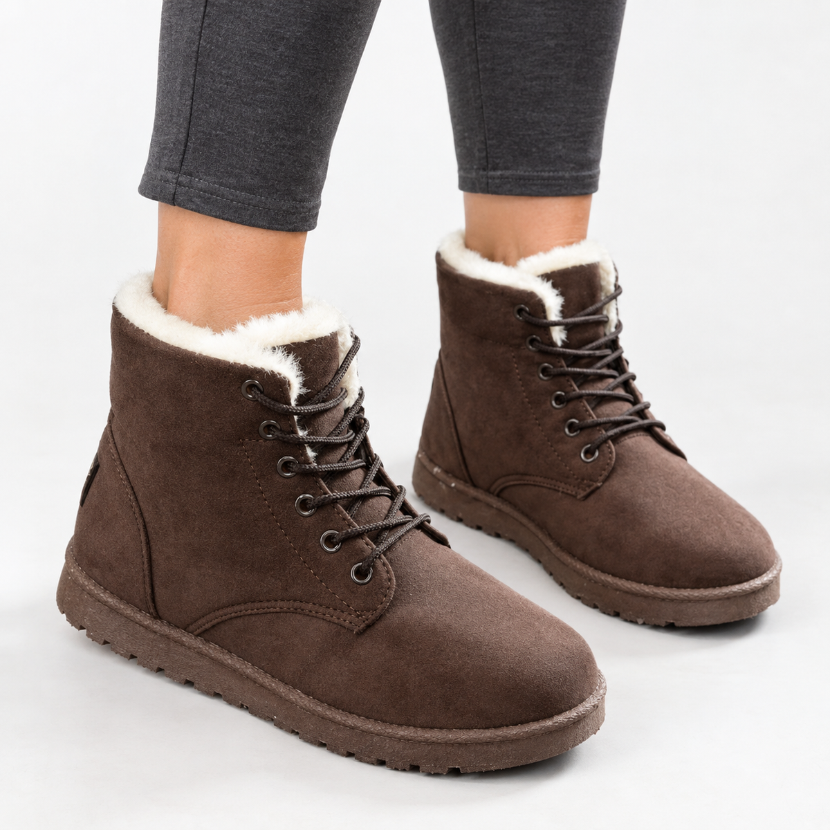 Dames Winterlaarzen Enkelhoog Pluche Voering Dempend Antislip Lichtgewicht