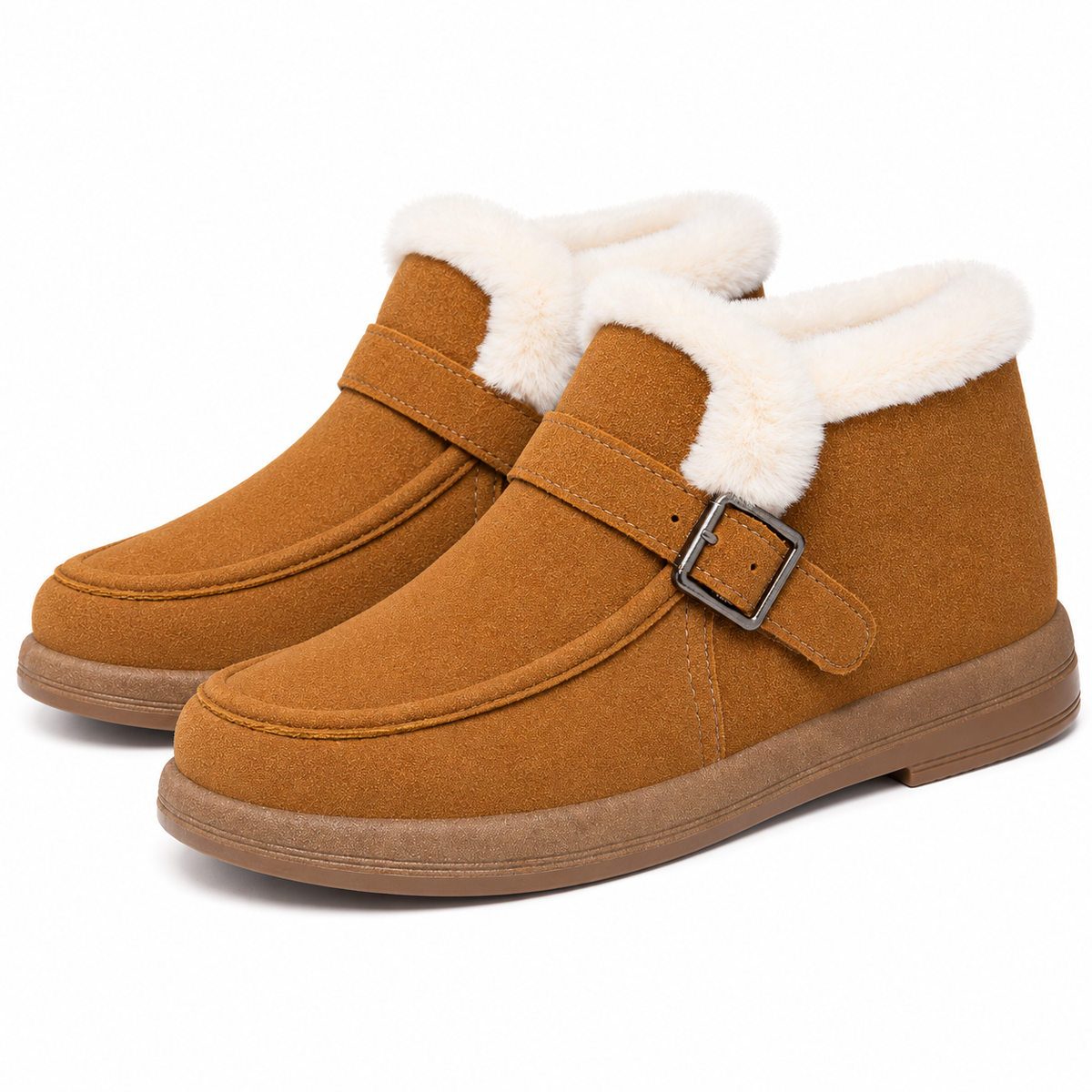 Dames Warm Gevoerde Enkellaarsjes Gesp Antislip Lichtgewicht Winter