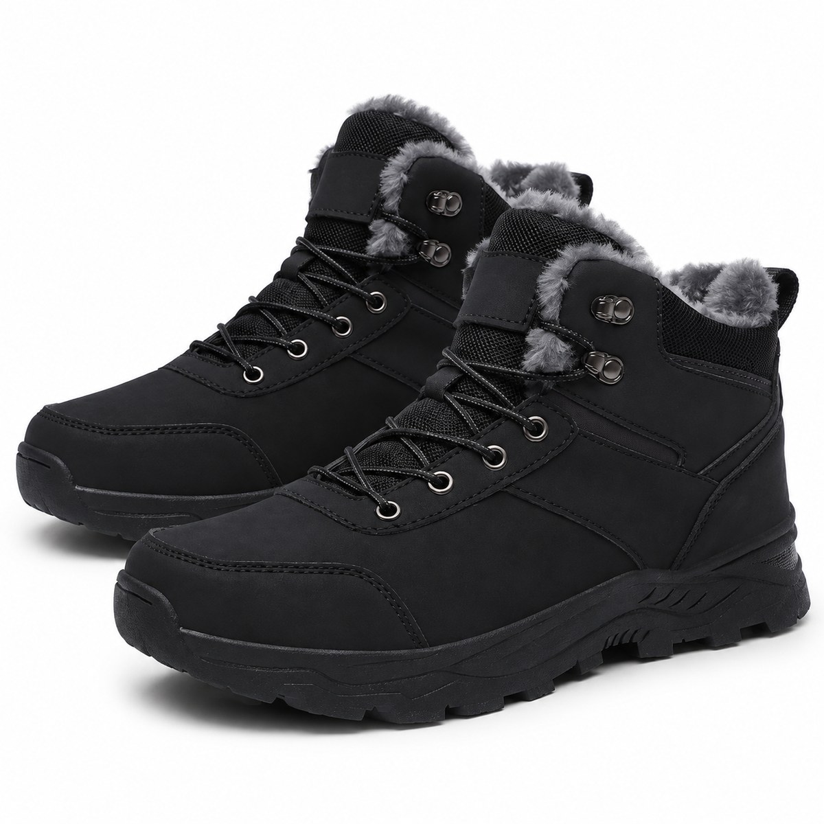 Heren Winter Wandelschoenen Fleece Voering Halfhoog Antislip Lichtgewicht Buiten