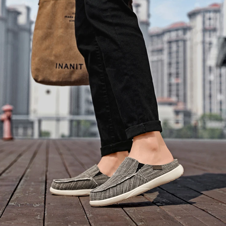 Heren Canvas Instapschoenen Lichtgewicht Ademend Antislip Voor Lente Zomer Dagelijks Gebruik