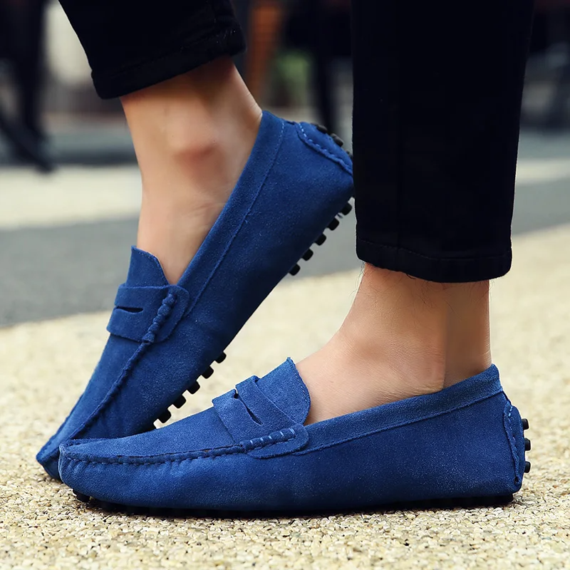 Heren Suède Loafers Instap Binnenzool Antislip Zool Casual