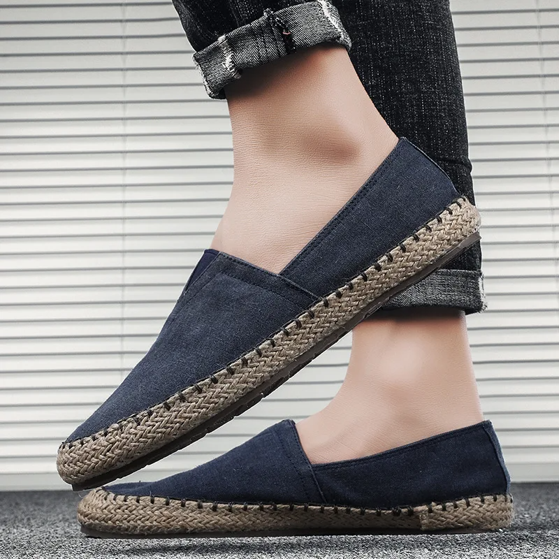 Heren Canvas Espadrilles – Platte Loafers voor Lente en Zomer