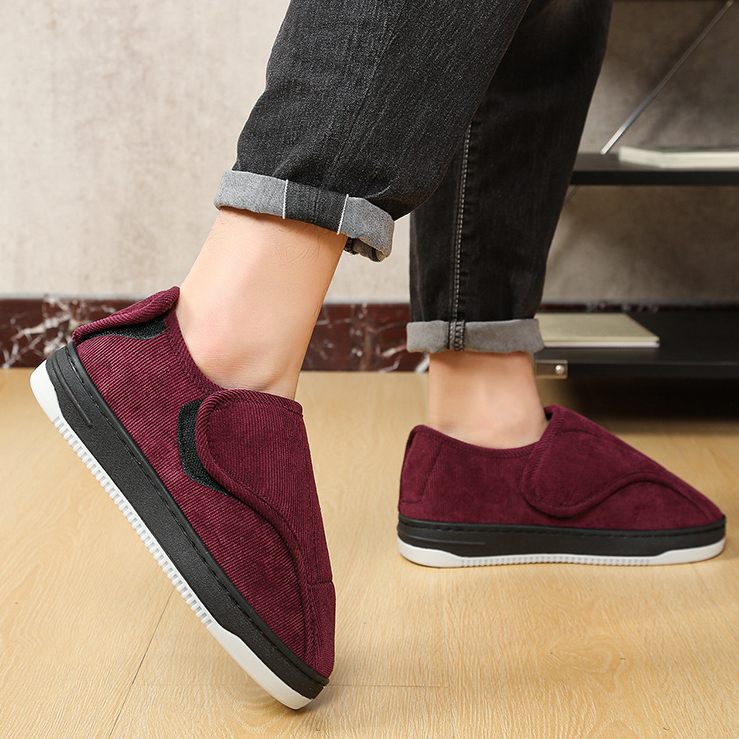 Dames Heren Extra Brede Sloffen Klittenband Antislip Lichtgewicht Binnen Buiten