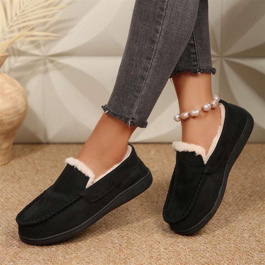 Dames Warme Loafers met Zachte Voering en Antislip Zool voor Wandelen en Reizen