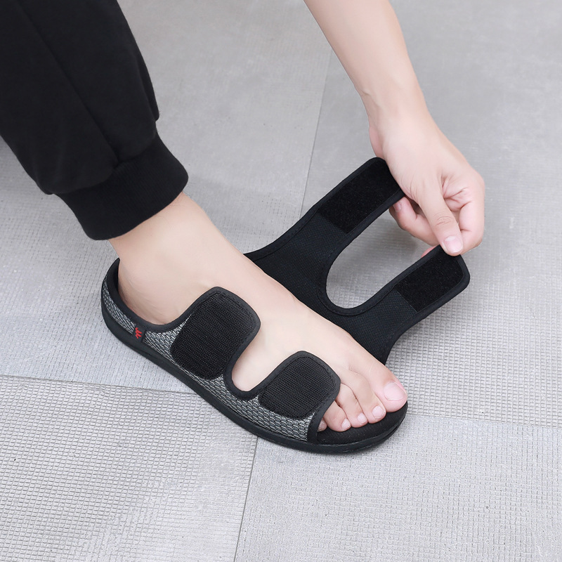 Dames Heren Extra Brede Sandalen Verstelbaar Klittenband Stevig Huis