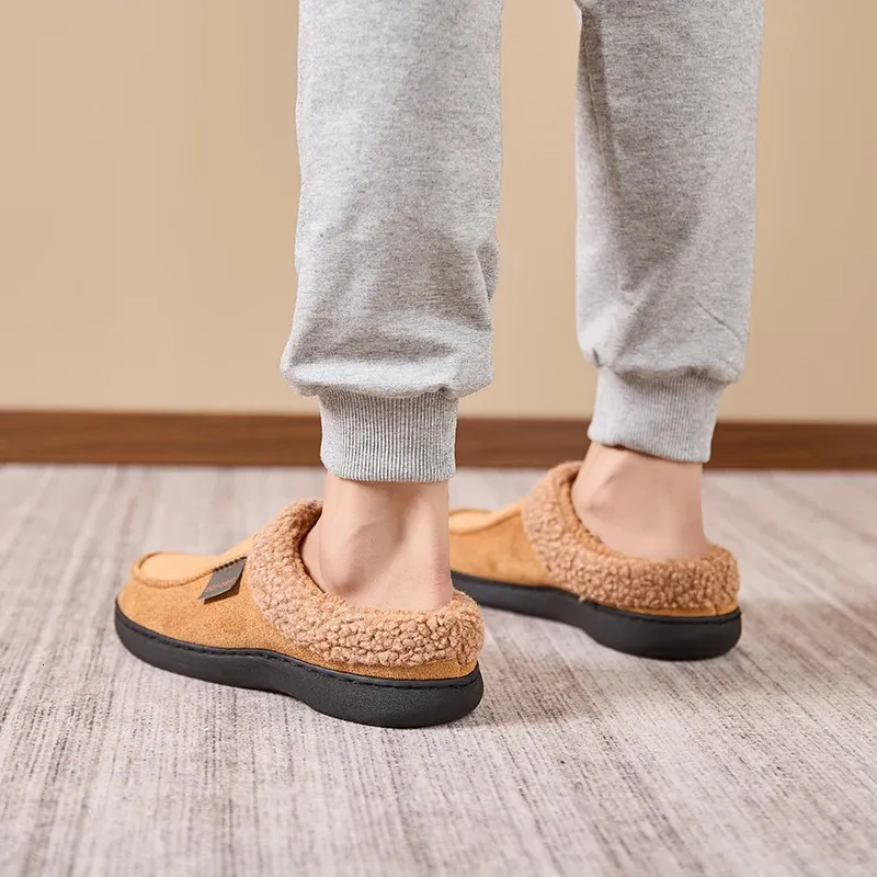 Heren Warme Huisslippers met Fleece Voering en Dikke Antislip Zool voor Winter