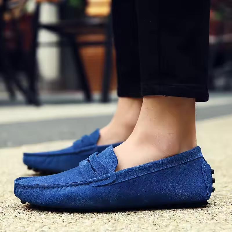 Heren Suède Loafers Instap Binnenzool Antislip Zool Casual