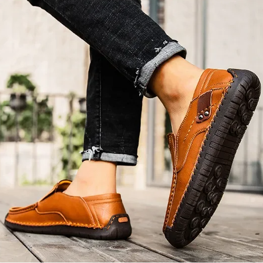 Heren Slip-on Loafers – Ademende Slip-On Italiaanse Rijschoenen