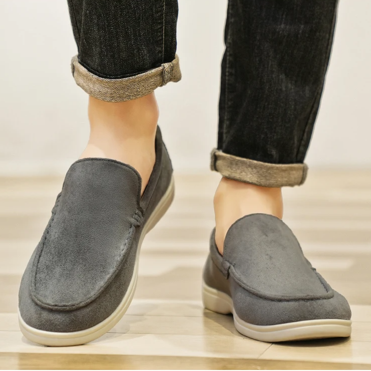 Heren Lage Suède Loafers Chique – Lichtgewicht Comfortabele Instappers