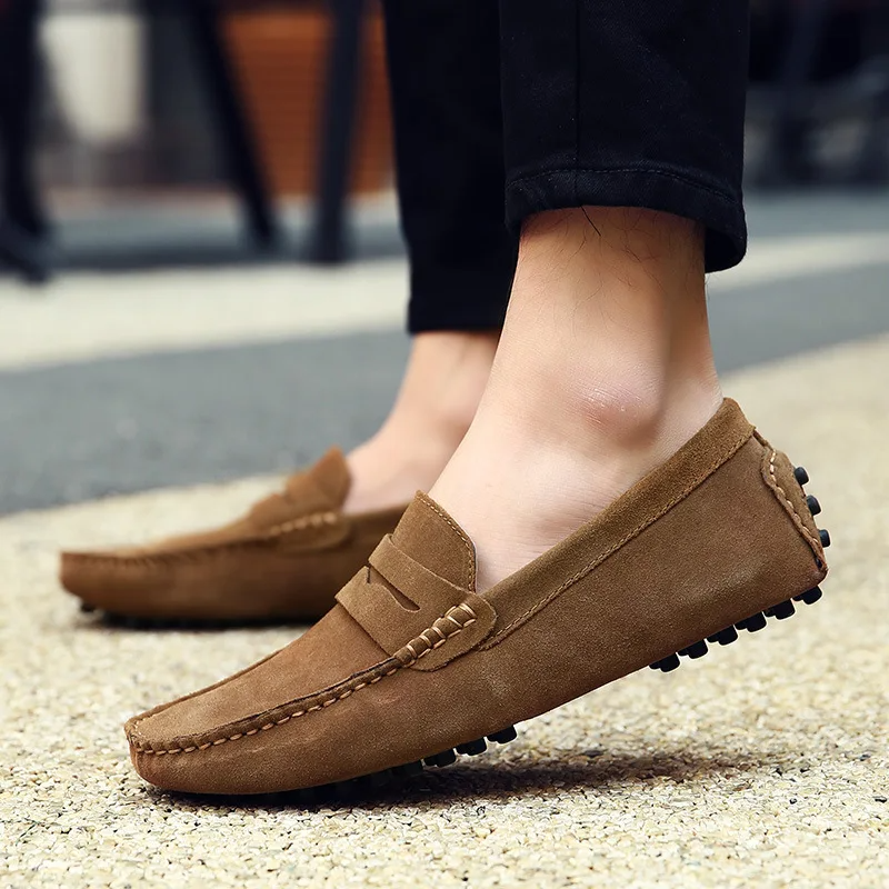 Heren Suède Loafers Instap Binnenzool Antislip Zool Casual