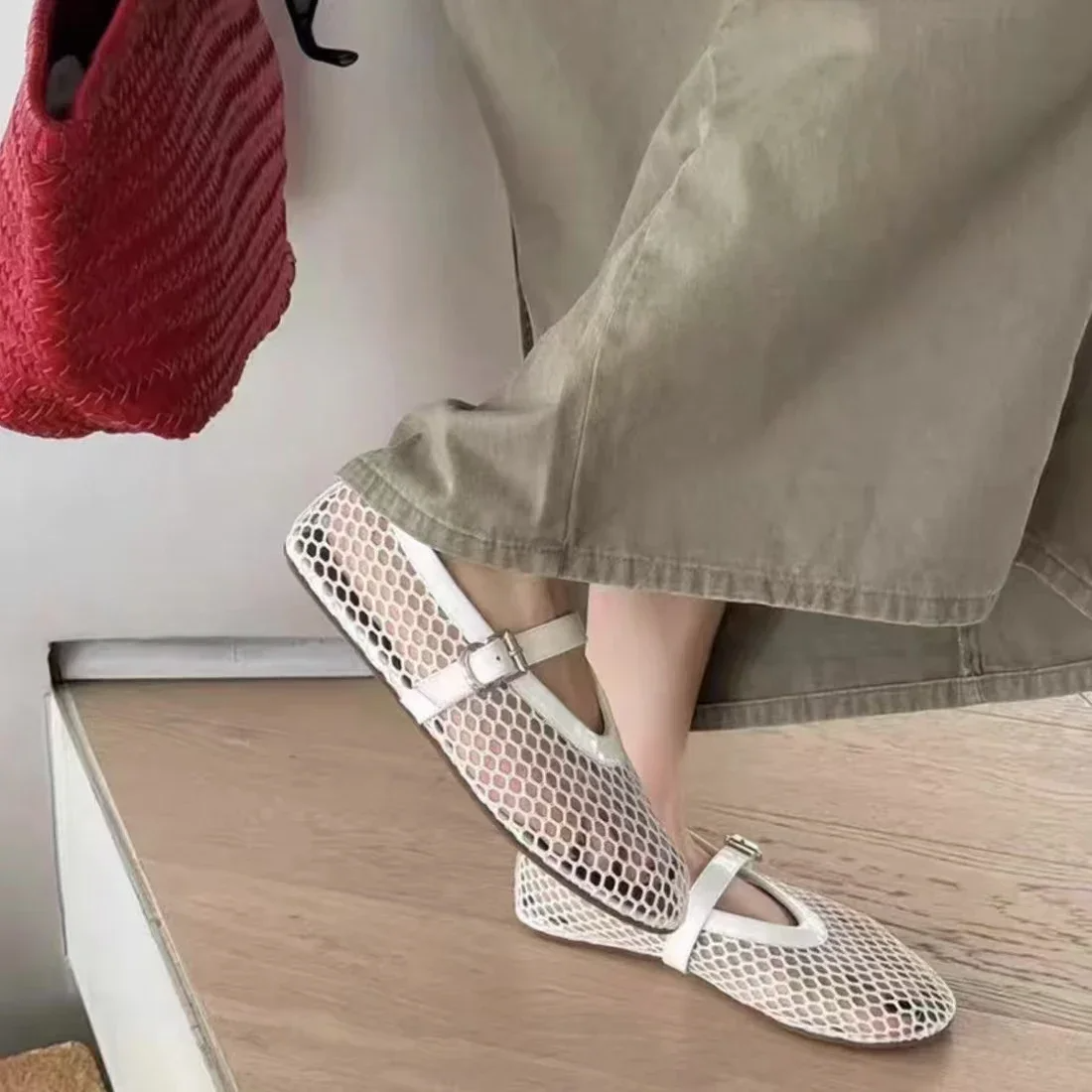 Dames Zwarte Mesh Ballerina’s – Lichte Ademend Instapschoenen voor de Zomer