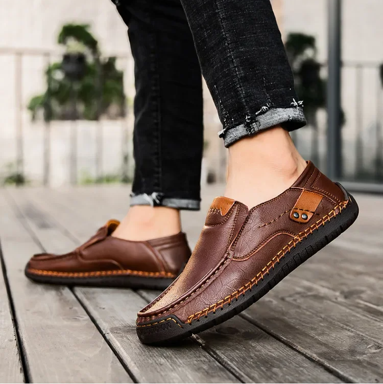 Heren Slip-on Loafers – Ademende Slip-On Italiaanse Rijschoenen