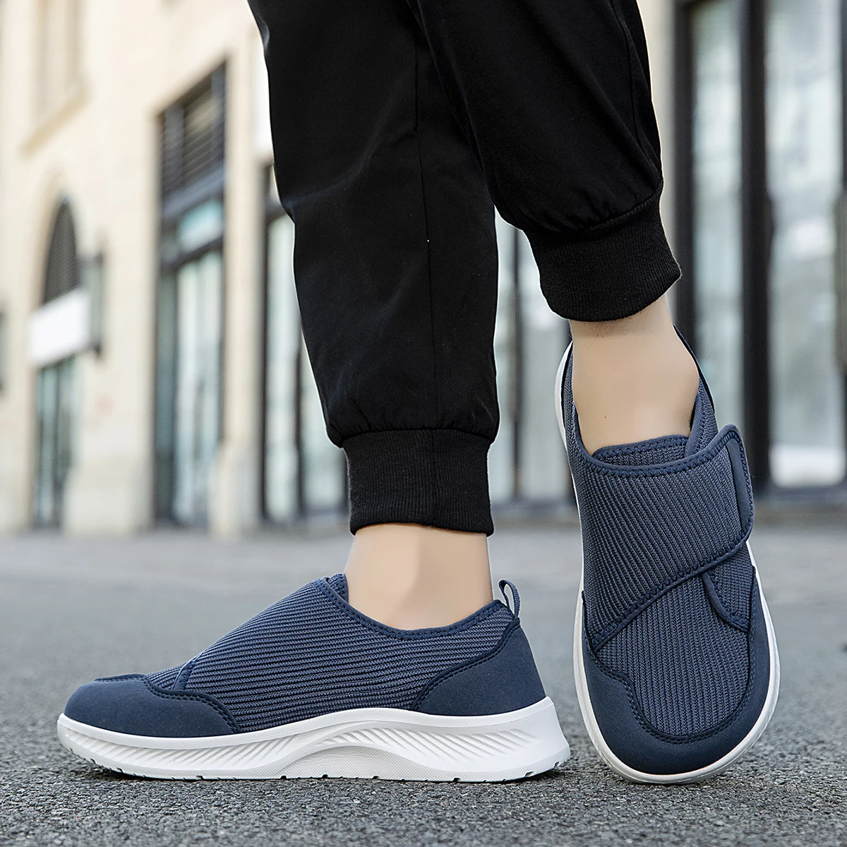 Dames en Heren Comfortabele Klittenband Schoenen voor Brede en Gezwollen Voeten