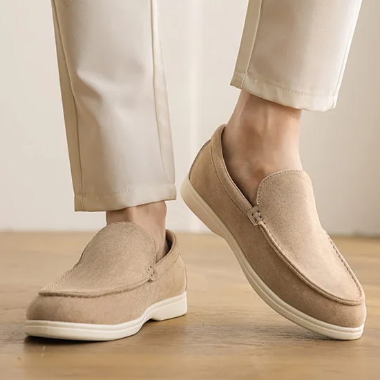Heren Lage Suède Loafers Chique – Lichtgewicht Comfortabele Instappers