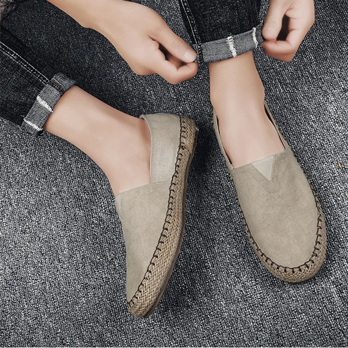 Heren Canvas Espadrilles – Platte Loafers voor Lente en Zomer