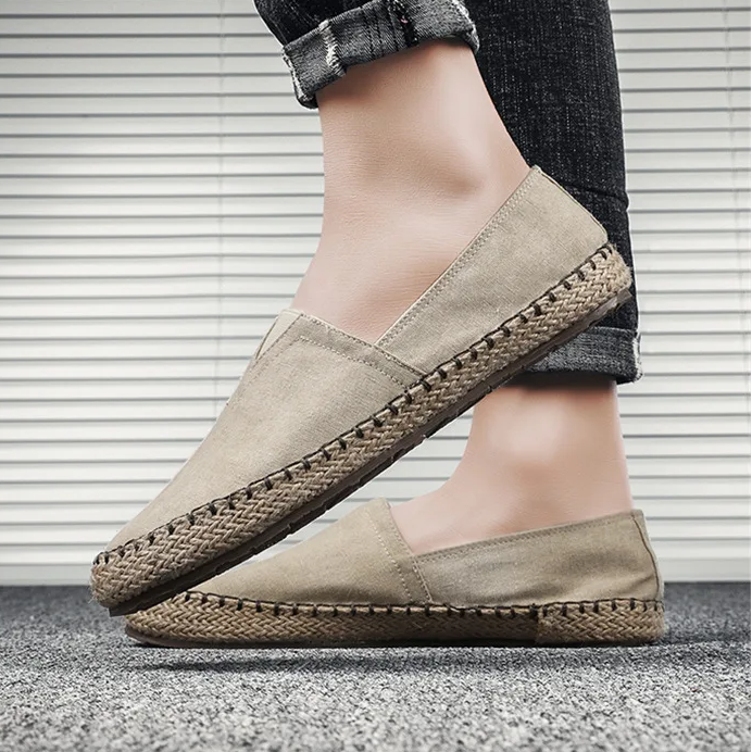 Heren Canvas Espadrilles – Platte Loafers voor Lente en Zomer