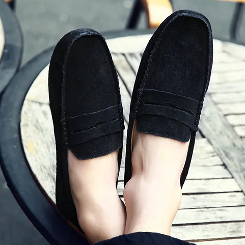 Heren Suède Loafers Instap Binnenzool Antislip Zool Casual