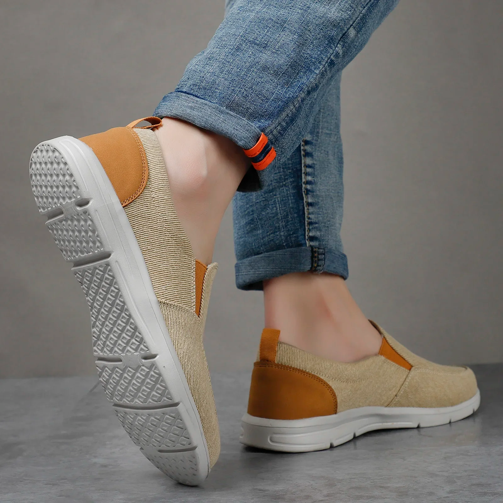 Heren Comfortabele Canvas Instappers – Lichte Casual Schoenen voor Lente en Zomer