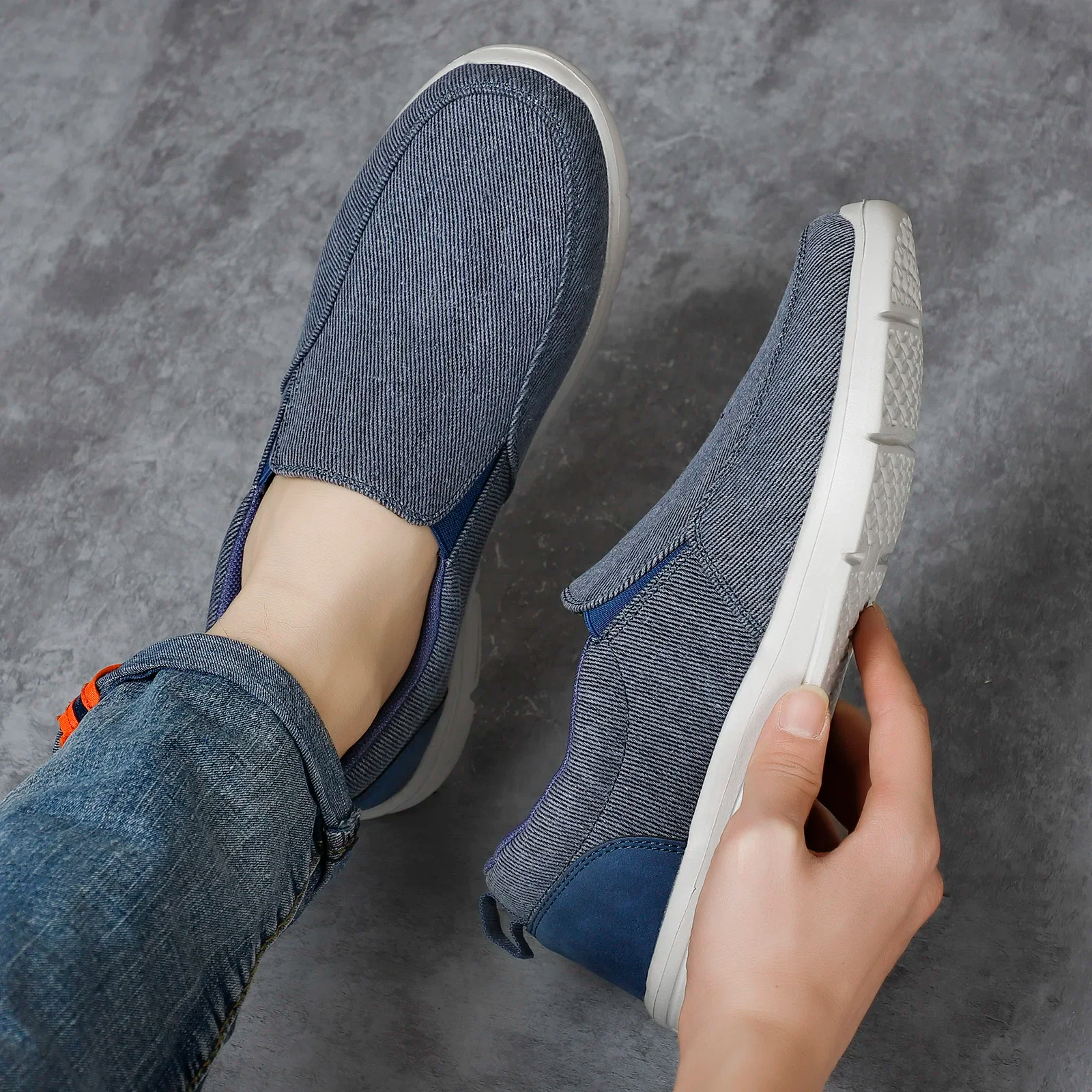 Heren Comfortabele Canvas Instappers – Lichte Casual Schoenen voor Lente en Zomer