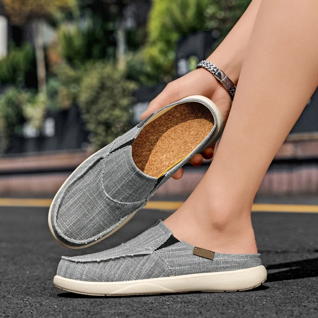 Heren Canvas Instapschoenen Lichtgewicht Ademend Antislip Voor Lente Zomer Dagelijks Gebruik